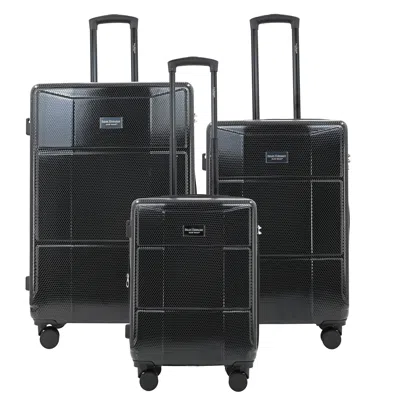 Isaac Mizrahi Aero 3-piece Lightweight Expandable Hardside Luggage Set In Black