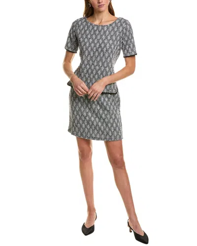 Isaac Mizrahi Boucle Wool-blend Shift Dress In Black