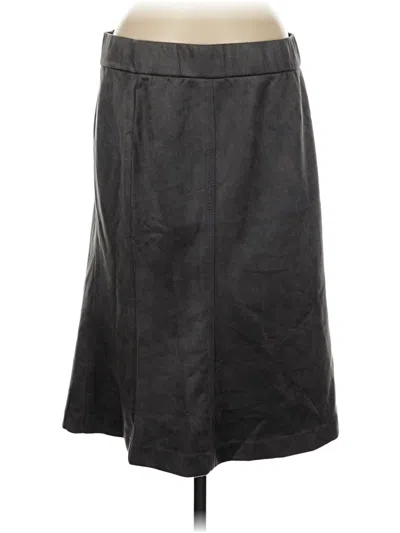 Pre-owned Isaac Mizrahi Faux Leather Skirt In Black