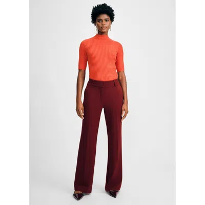 Isaac Mizrahi Flare Pant In Burgundy