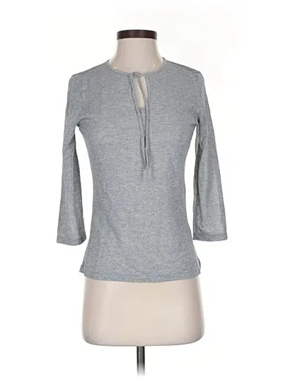 Pre-owned Isaac Mizrahi For Target 3/4 Sleeve Top Gray Keyhole Neckline Tops