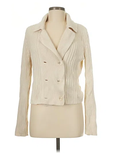 Pre-owned Isaac Mizrahi For Target Cardigan Sweater In White