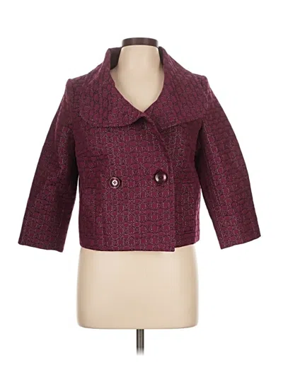 Pre-owned Isaac Mizrahi For Target Coat In Burgundy