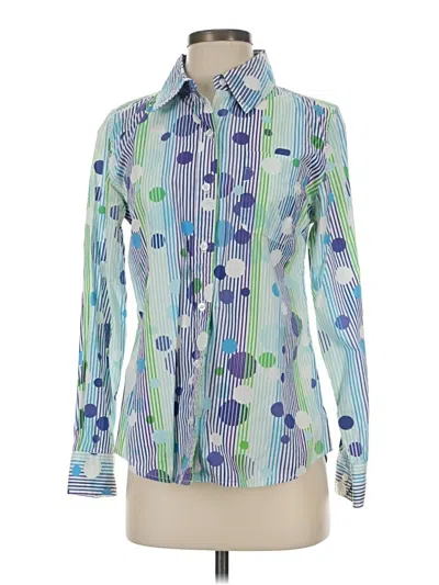 Pre-owned Isaac Mizrahi For Target Long Sleeve Button Down Shirt In Blue