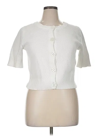 Pre-owned Isaac Mizrahi For Target Short Sleeve Top White Sweetheart Neckline Tops