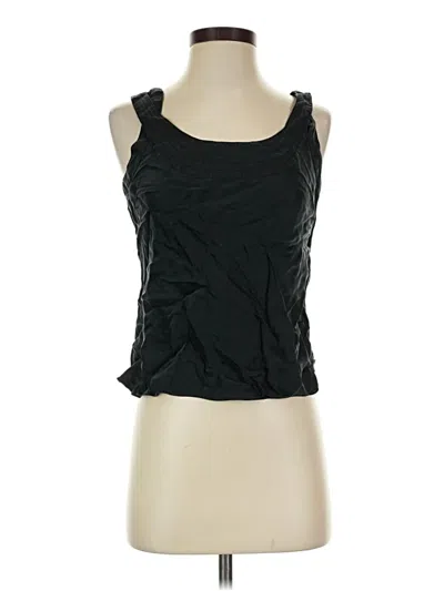 Pre-owned Isaac Mizrahi For Target Sleeveless Silk Top Black Sweetheart Neckline Tops