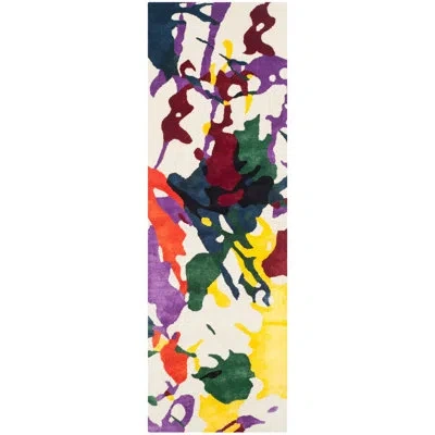 Isaac Mizrahi Hand Tufted Wool Abstract Rug In Multicolor