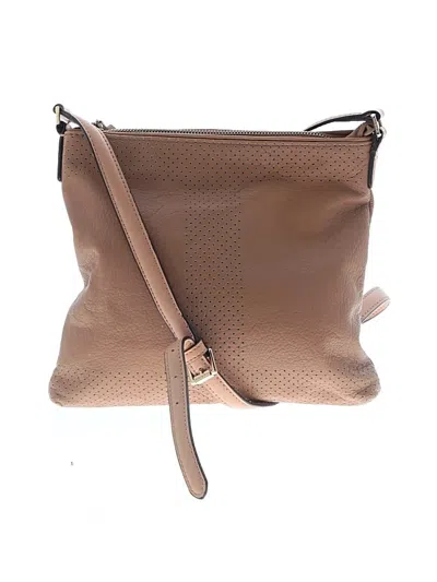Pre-owned Isaac Mizrahi Leather Crossbody Bag In Tan