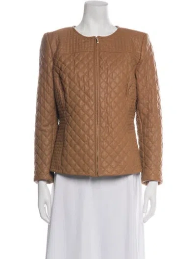 Pre-owned Isaac Mizrahi Leather Jacket In Brown