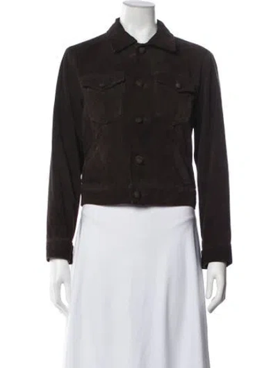 Pre-owned Isaac Mizrahi Leather Jacket In Brown