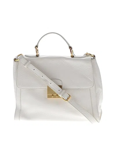 Pre-owned Isaac Mizrahi Leather Satchel In White
