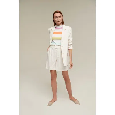 Isaac Mizrahi Linen Blazer In Neutral