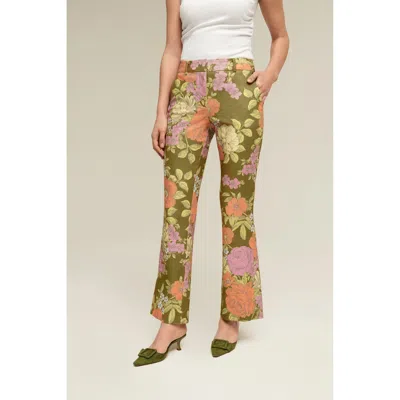 Isaac Mizrahi Linen Trouser In Multi