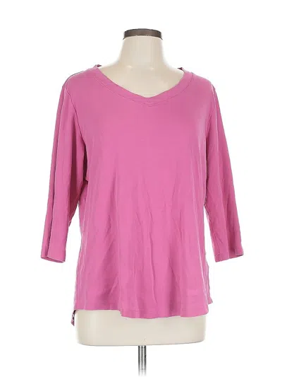 Pre-owned Isaac Mizrahi Live 3/4 Sleeve T-shirt In Pink