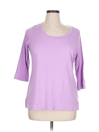 Pre-owned Isaac Mizrahi Live 3/4 Sleeve T-shirt In Purple