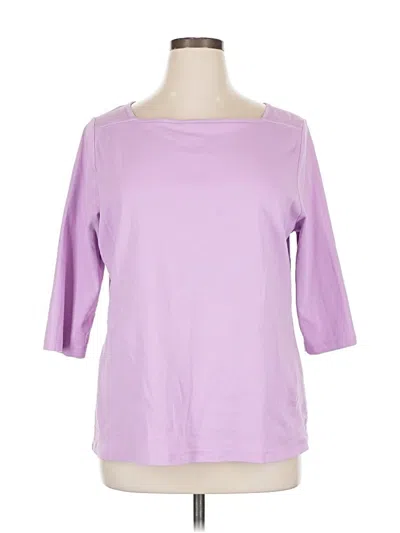 Pre-owned Isaac Mizrahi Live 3/4 Sleeve T-shirt In Purple