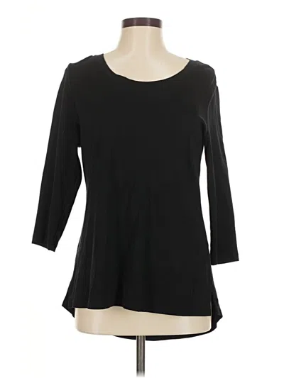 Pre-owned Isaac Mizrahi Live 3/4 Sleeve T-shirt In Black