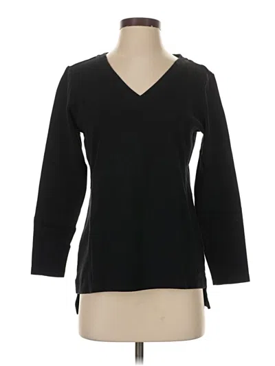 Pre-owned Isaac Mizrahi Live 3/4 Sleeve T-shirt In Black