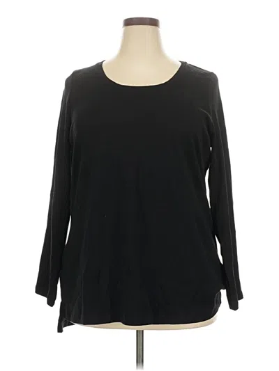 Pre-owned Isaac Mizrahi Live 3/4 Sleeve T-shirt In Black