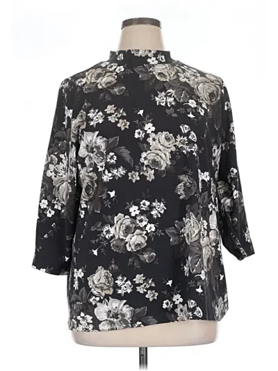 Pre-owned Isaac Mizrahi Live 3/4 Sleeve T-shirt In Black