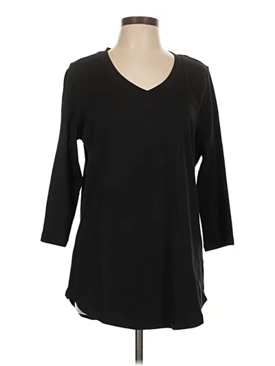 Pre-owned Isaac Mizrahi Live 3/4 Sleeve T-shirt In Black