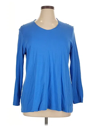 Pre-owned Isaac Mizrahi Live 3/4 Sleeve T-shirt In Blue