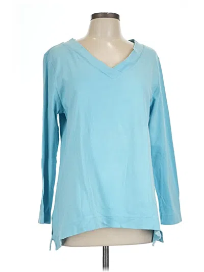Pre-owned Isaac Mizrahi Live 3/4 Sleeve T-shirt In Blue