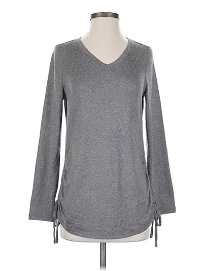 Pre-owned Isaac Mizrahi Live 3/4 Sleeve T-shirt In Gray