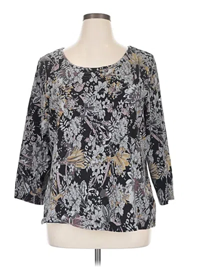 Pre-owned Isaac Mizrahi Live 3/4 Sleeve T-shirt In Gray
