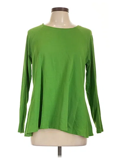 Pre-owned Isaac Mizrahi Live 3/4 Sleeve T-shirt In Green