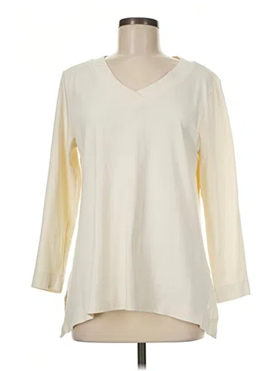 Pre-owned Isaac Mizrahi Live 3/4 Sleeve T-shirt In Ivory