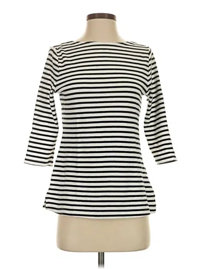 Pre-owned Isaac Mizrahi Live 3/4 Sleeve T-shirt In Ivory