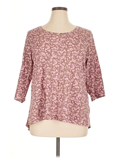 Pre-owned Isaac Mizrahi Live 3/4 Sleeve T-shirt In Pink