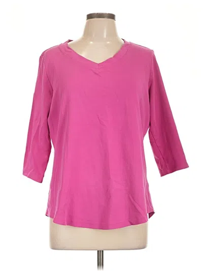 Pre-owned Isaac Mizrahi Live 3/4 Sleeve T-shirt In Pink
