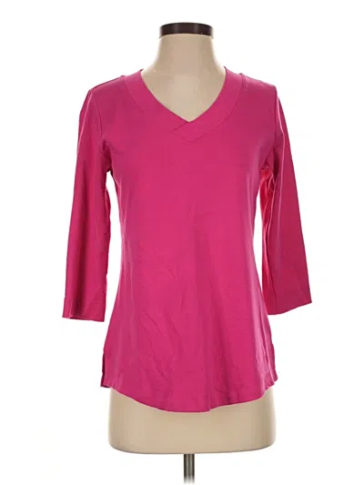 Pre-owned Isaac Mizrahi Live 3/4 Sleeve T-shirt In Pink