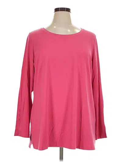 Pre-owned Isaac Mizrahi Live 3/4 Sleeve T-shirt In Pink