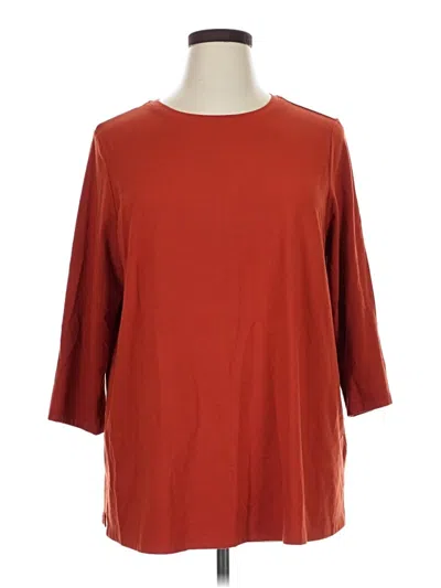 Pre-owned Isaac Mizrahi Live 3/4 Sleeve T-shirt In Red