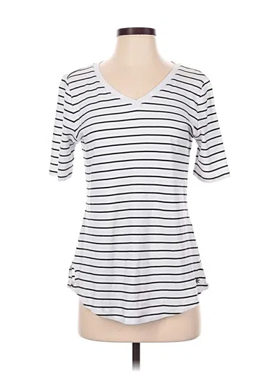 Pre-owned Isaac Mizrahi Live 3/4 Sleeve T-shirt In White