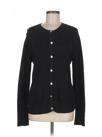 Pre-owned Isaac Mizrahi Live Cardigan Sweater In Black