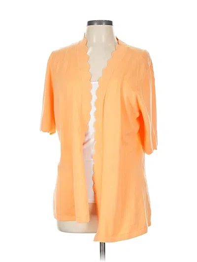 Pre-owned Isaac Mizrahi Live Cardigan Sweater In Orange