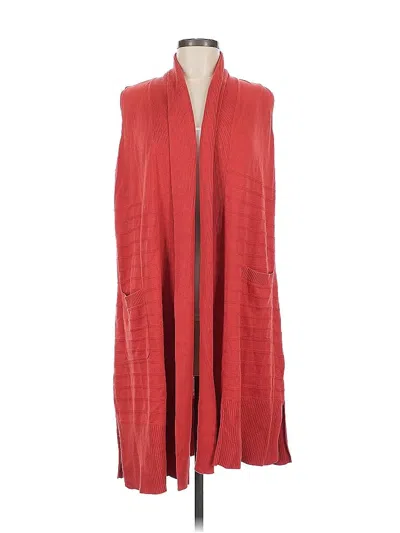 Pre-owned Isaac Mizrahi Live Cardigan Sweater In Red