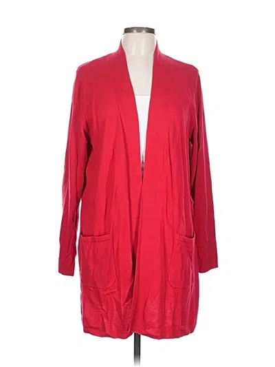 Pre-owned Isaac Mizrahi Live Cardigan Sweater In Red