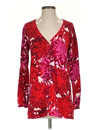 Pre-owned Isaac Mizrahi Live Cardigan Sweater In Red