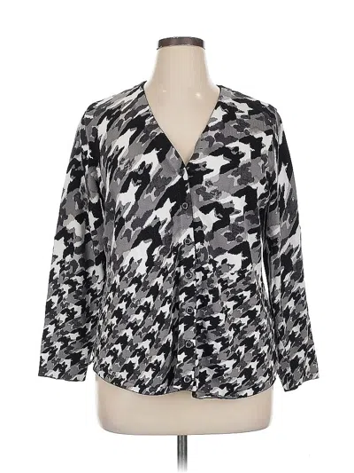 Pre-owned Isaac Mizrahi Live Cardigan Sweater In Silver