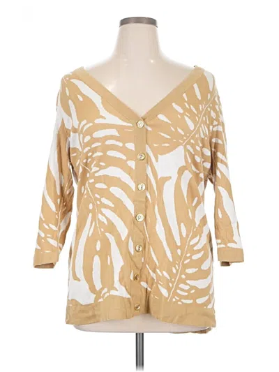 Pre-owned Isaac Mizrahi Live Cardigan Sweater In Tan