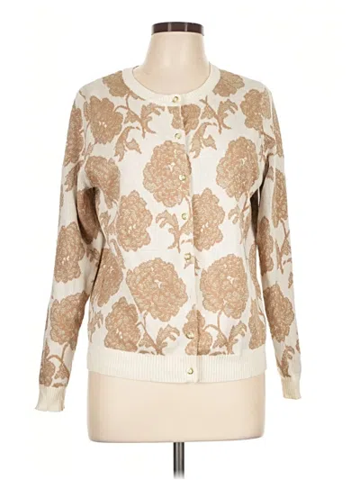 Pre-owned Isaac Mizrahi Live Cardigan Sweater In Tan