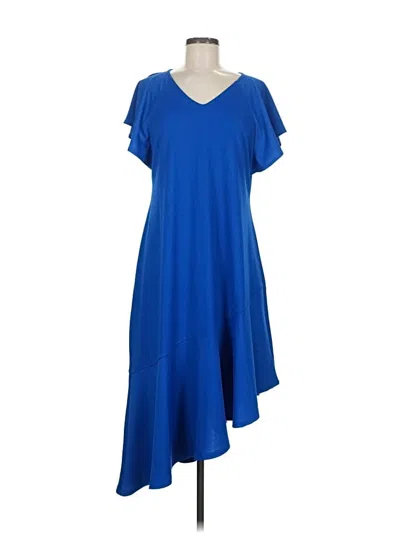 Pre-owned Isaac Mizrahi Live Casual Dress In Blue