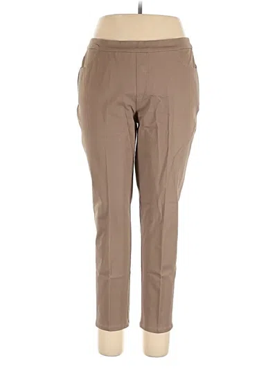 Pre-owned Isaac Mizrahi Live Khaki Pant In Brown