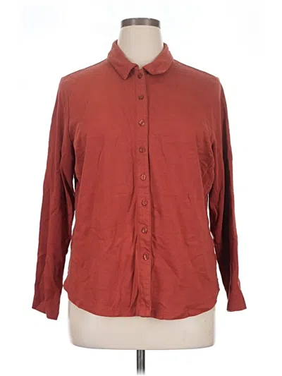 Pre-owned Isaac Mizrahi Live Long Sleeve Polo Shirt In Burgundy