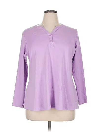 Pre-owned Isaac Mizrahi Live Long Sleeve Polo Shirt In Purple